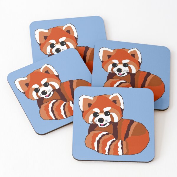 Item preview, Red panda on blue 2 designed and sold by LittleBettyMakes.