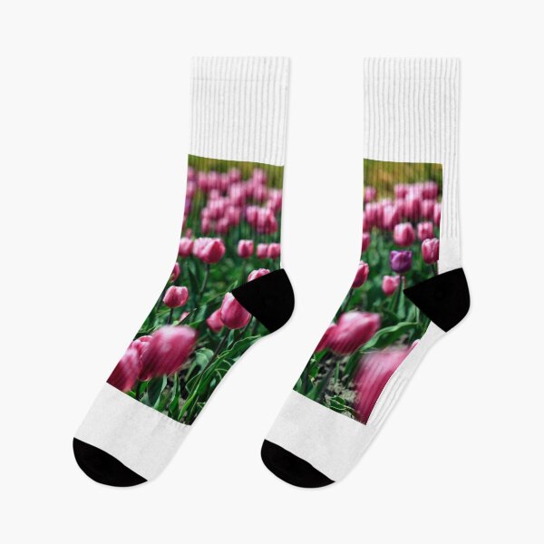 Item preview, Purple tulips on flower bed designed and sold by olena2552.