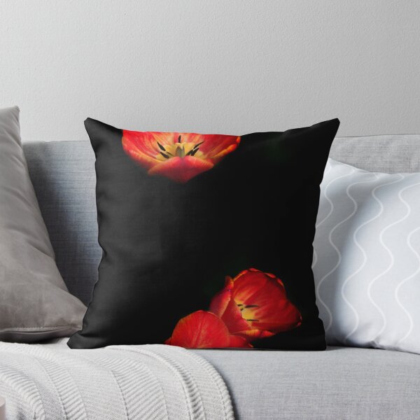Item preview, Red tulips on black background designed and sold by olena2552.
