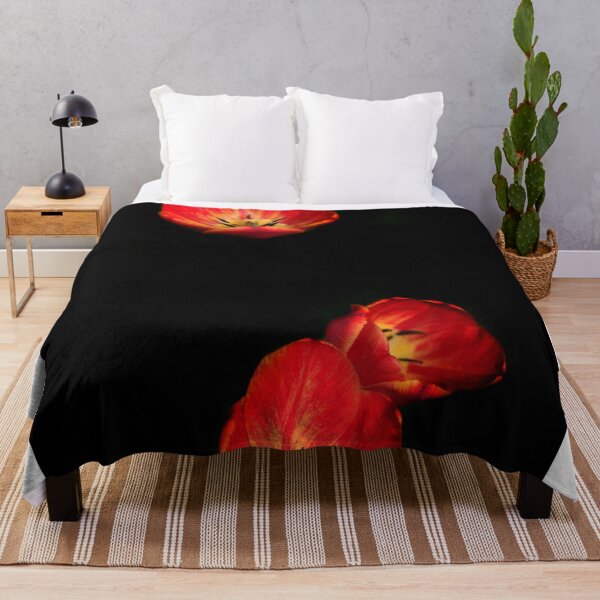 Item preview, Red tulips on black background designed and sold by olena2552.