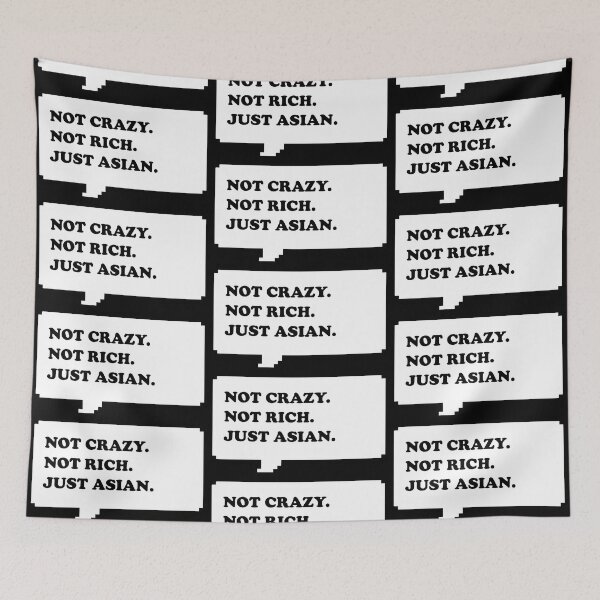 Item preview, Not Crazy Not rich just Asian for Asian people funny retro free speech bubble with black typography - Dark mode designed and sold by Deegital18.