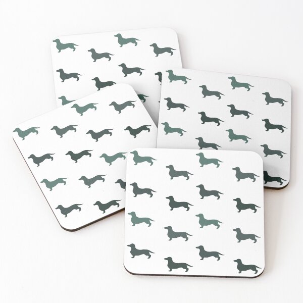 Item preview, Green Sausage dog pattern designed and sold by Jessica Deighton.