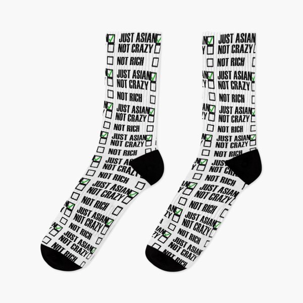 Item preview, Not Crazy Not Rich Just Asian - Funny Essentials: Not Crazy Not Rich Just Asian Green tick check box - Sleek black typography design designed and sold by Deegital18.