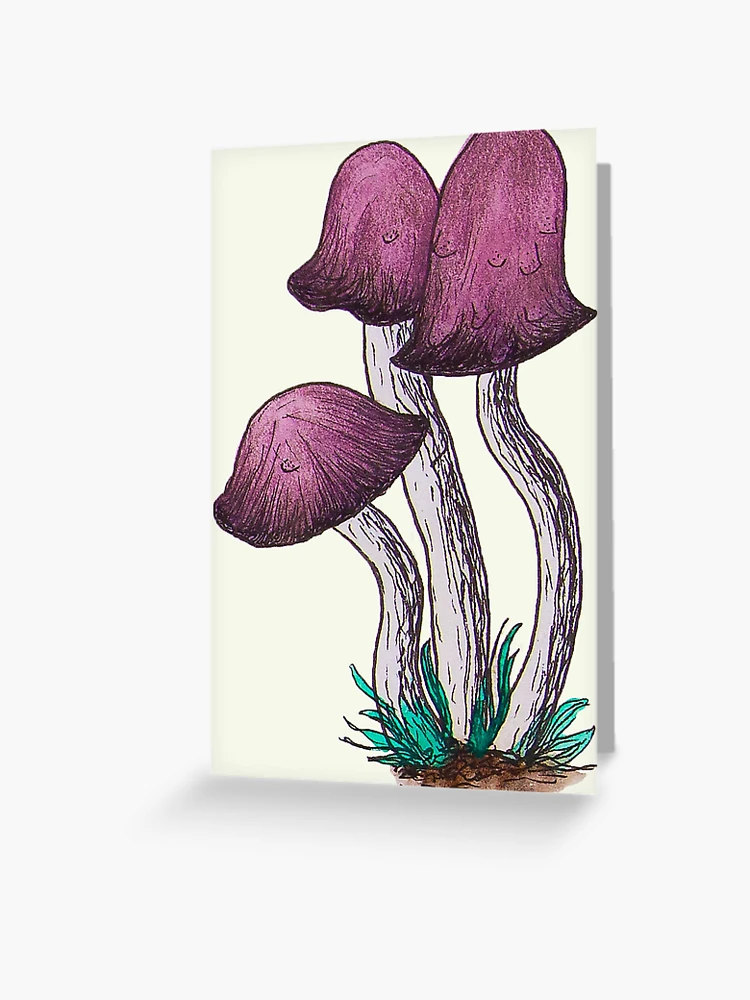 Mushroom Envelopes. Forest, Fungus Theme. Cute Card. Little Mushrooms. Watercolor  Card. Illustration. 