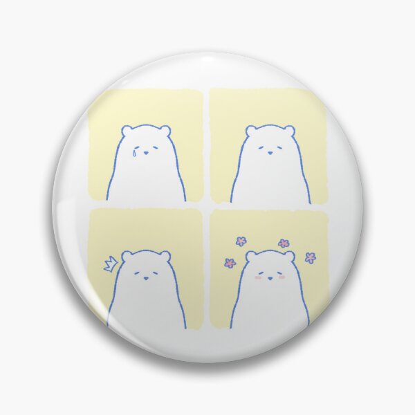 Item preview, Gonmi The Chubby Polarbear with mania , laziness and undone work / Facial emotion, deadpan face 4 panel comic / square frame designed and sold by MyFairyAndGonmi.
