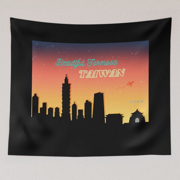 Item preview, Taiwan Taipei Skyline - Gradient Sunset - Taipei 101 - CKS Memorial Hall designed and sold by Trista Designs.