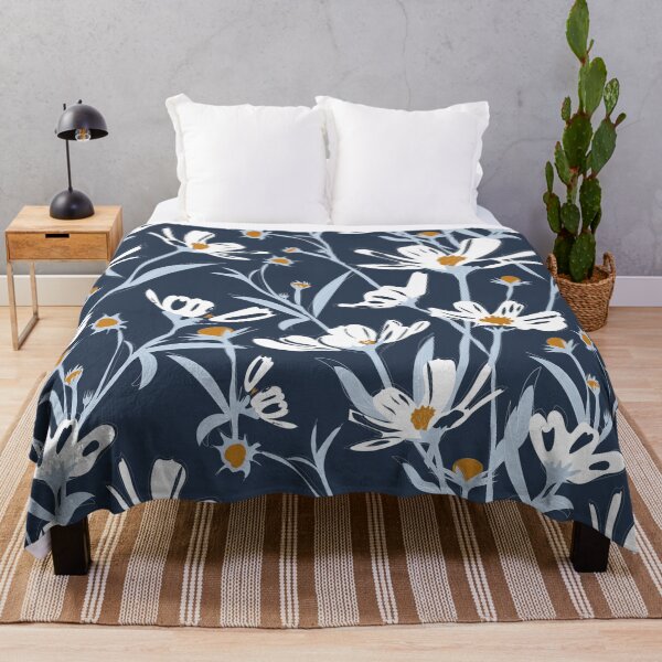 Item preview, Navy cozy flowers designed and sold by Claudia S. Design.