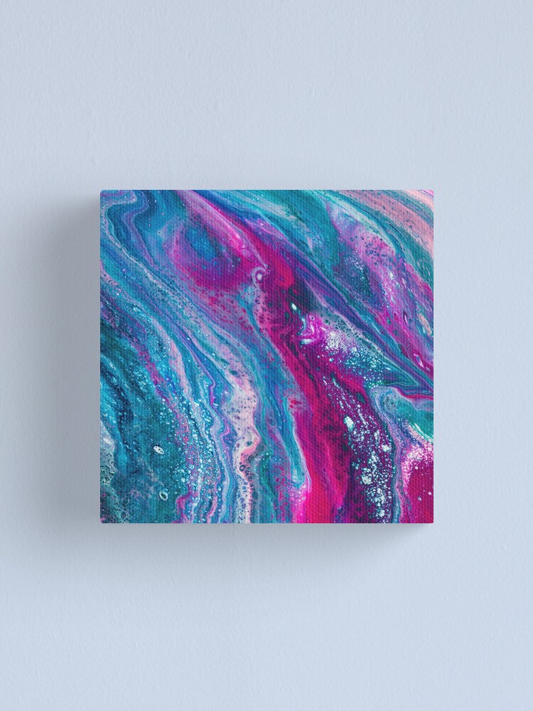 Acrylic pour, acrylic painting, purple, pink, blue, 8