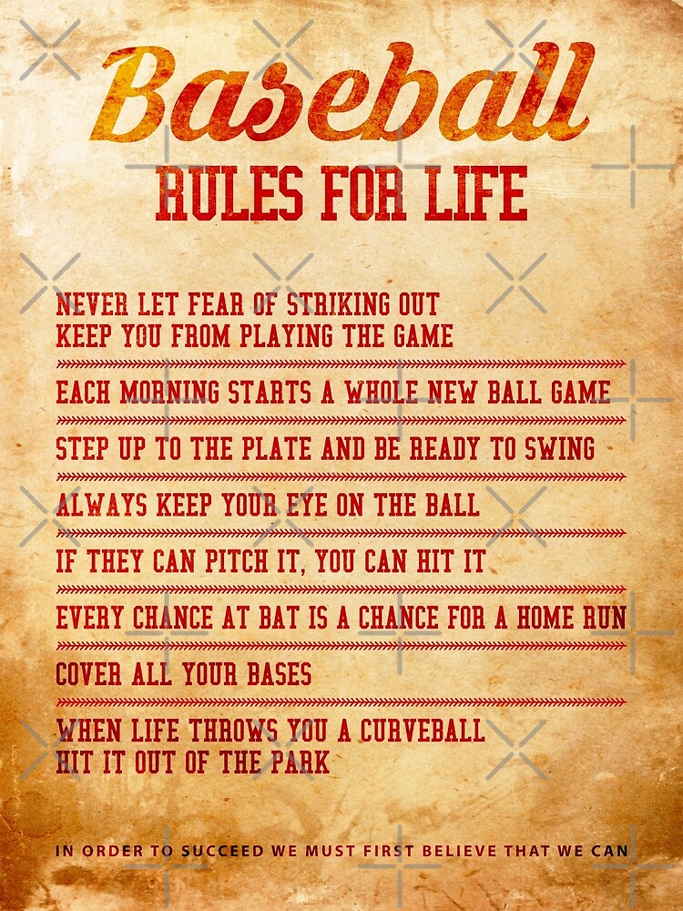 "Baseball Rules For Life Baseball Lover Baseball Player Gift Kids