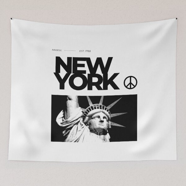 Item preview, Black White Minimal NYC Peace Sign designed and sold by explorecity.