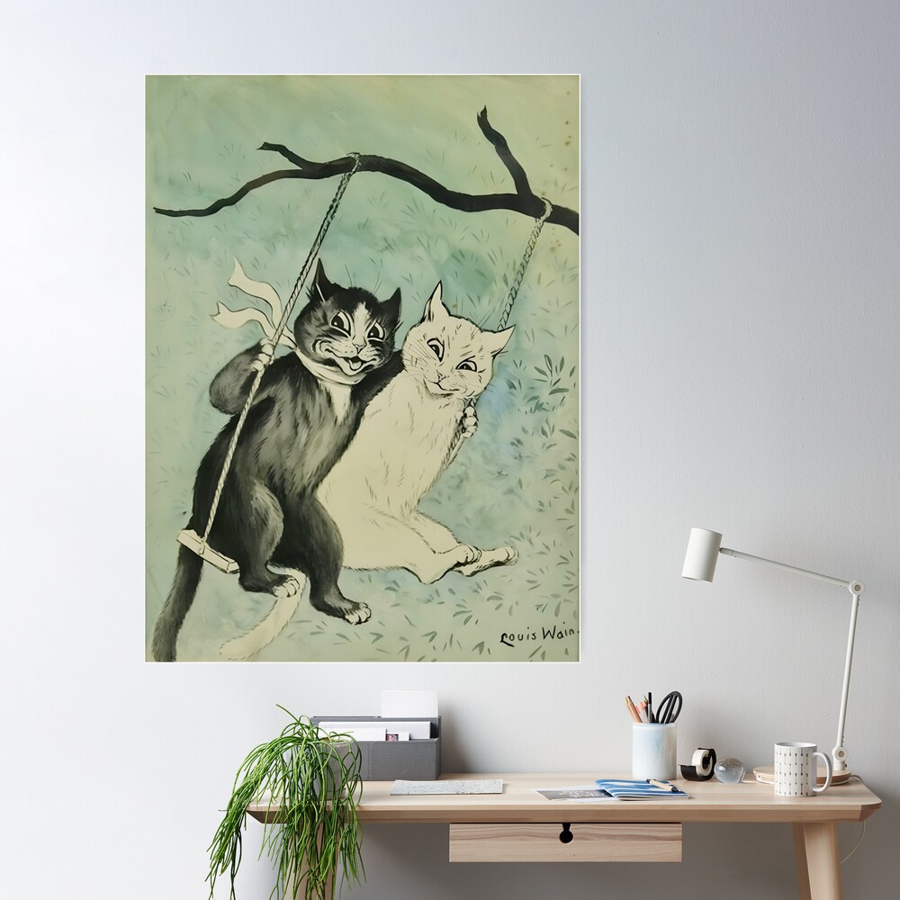 Three Cats Singing By Louis Wain Print Poster