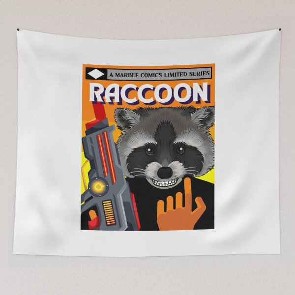 Item preview, Raccoon Comic Book Cover designed and sold by AMERICANCHEEZ.