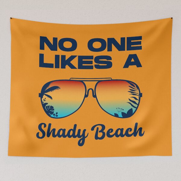 Item preview, No one likes a shady beach, dark text, beach funny ocean vacation, sarcastic summer, beach duty sunglasses designed and sold by SGS-.