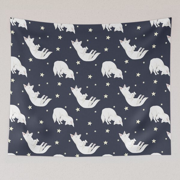 Item preview, Sleepy Dogs Pattern in Navy designed and sold by Larissa Melnik.