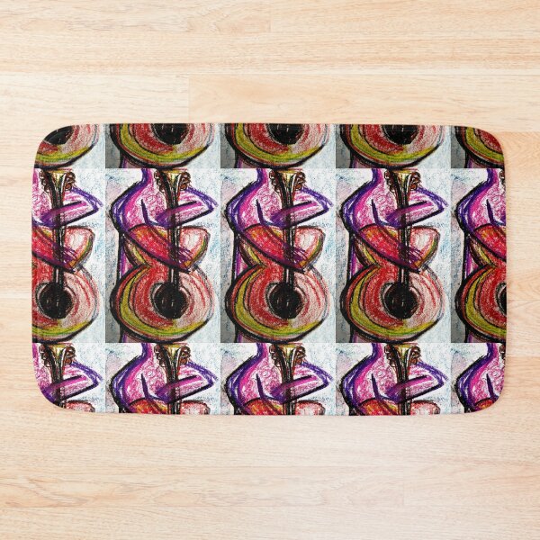 Item preview, Grassroots Bass Player, Pastel expressionist art designed and sold by HBBArtShop.