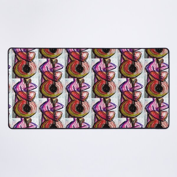 Item preview, Grassroots Bass Player, Pastel expressionist art designed and sold by HBBArtShop.