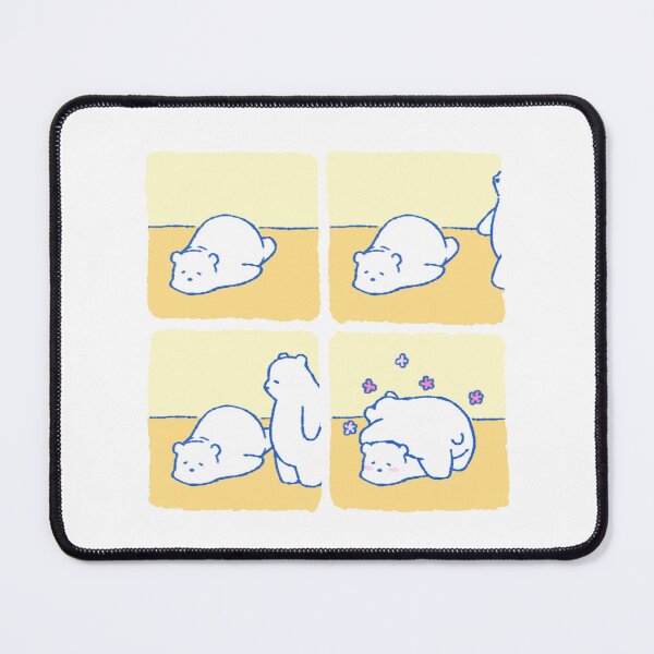 Item preview, Gonmi The Chubby Polarbear with mania , laziness and undone work / Snuggled together 4 panel comic / square frame designed and sold by MyFairyAndGonmi.