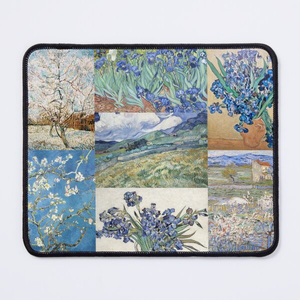 Item preview, Van Gogh Floral Collage - Blossoming Trees, Roses, Irises, Olive Trees in soft spring colors designed and sold by Fibracreativa.