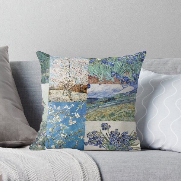 Item preview, Van Gogh Floral Collage - Blossoming Trees, Roses, Irises, Olive Trees in soft spring colors designed and sold by Fibracreativa.