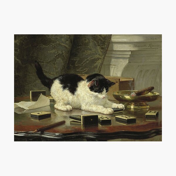 Vista previa del artículo con la obra «Henriette Ronner - El gato en el juego», diseñado y vendido por artcenter.