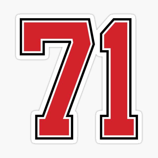 sports-number-71-red-black-color-lucky-sport-seventy-one-sticker-for-sale-by-artisparty