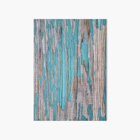 Shabby rustic weathered wood turquoise Art Board Print