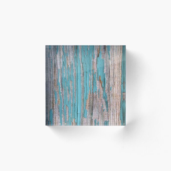 Shabby rustic weathered wood turquoise Acrylic Block