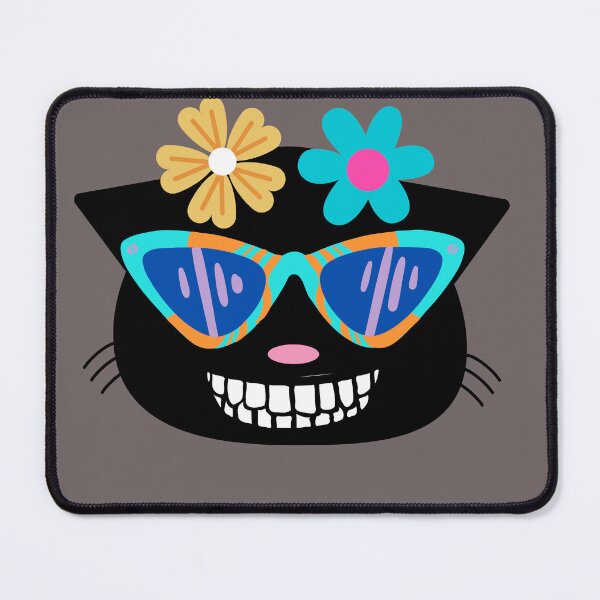 Item preview, Naughty kitty face with glasses and flowers. Sweet kitty. designed and sold by EMIPRINCESS.