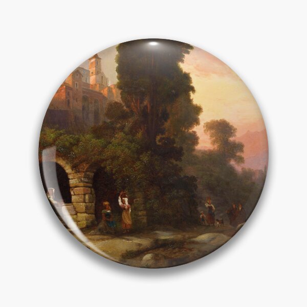 Item preview, Am Brunnen in Olevano Romano by Heinrich Jaeckel (1876) designed and sold by allhistory.