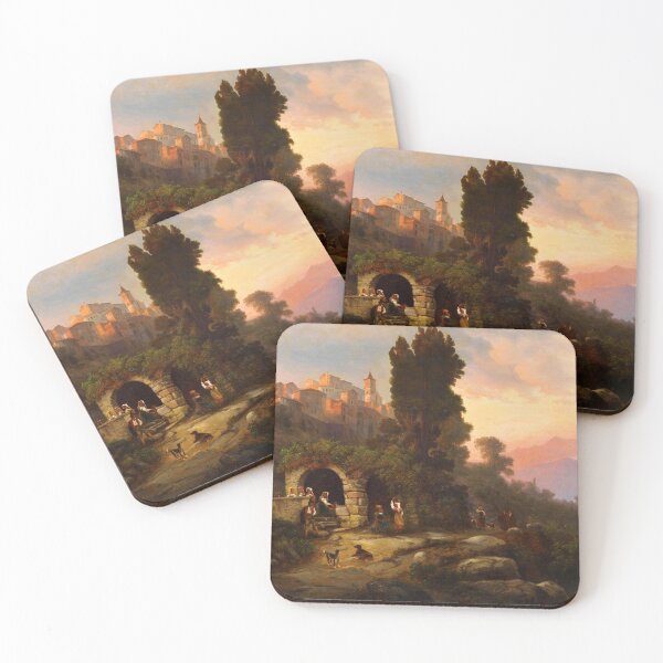 Item preview, Am Brunnen in Olevano Romano by Heinrich Jaeckel (1876) designed and sold by allhistory.