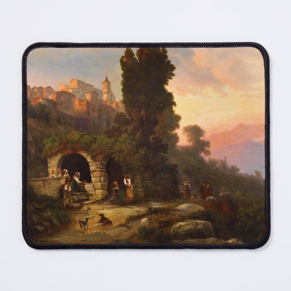 Item preview, Am Brunnen in Olevano Romano by Heinrich Jaeckel (1876) designed and sold by allhistory.
