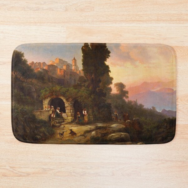 Item preview, Am Brunnen in Olevano Romano by Heinrich Jaeckel (1876) designed and sold by allhistory.