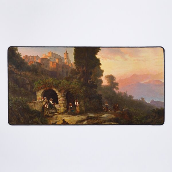 Item preview, Am Brunnen in Olevano Romano by Heinrich Jaeckel (1876) designed and sold by allhistory.