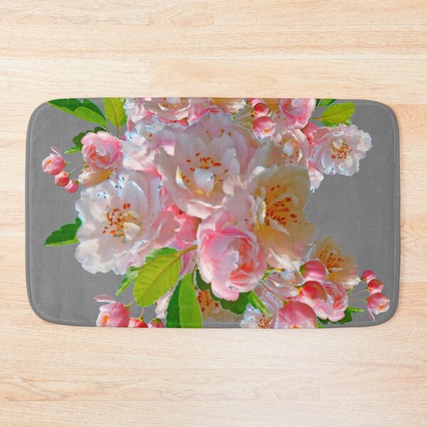 Item preview, PINK FLOWER BLOSSOMS ABSTRACT PATTERN ON GREY ART   designed and sold by sharlesart.