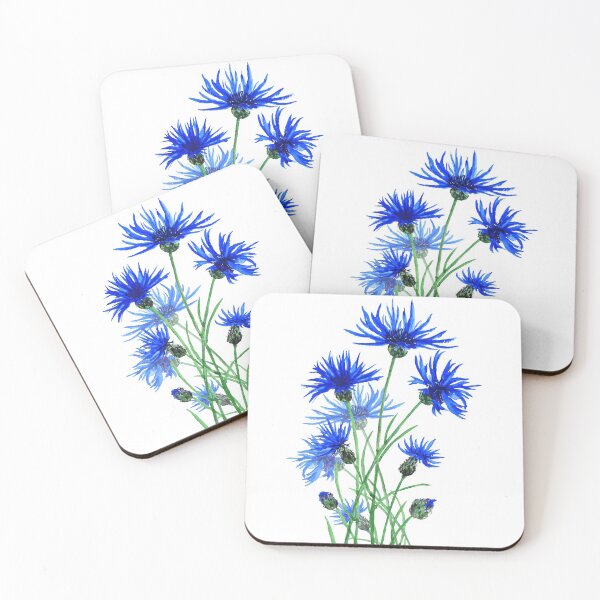 Item preview, blue cornflowers watercolor  designed and sold by ColorandColor.