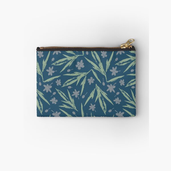 Item preview, Scattered leaves and blossoms, dark turquoise  designed and sold by Amilia Korre.