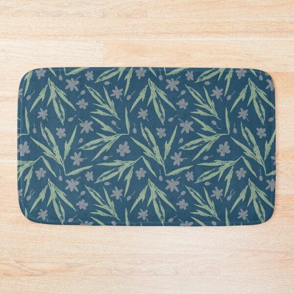 Item preview, Scattered leaves and blossoms, dark turquoise  designed and sold by Amilia Korre.
