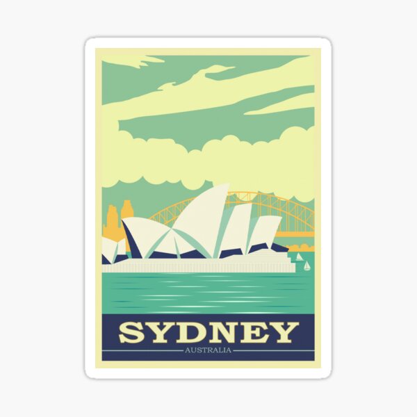 Sydney Australia    Vintage Looking Travel Decal Label Sticker 
