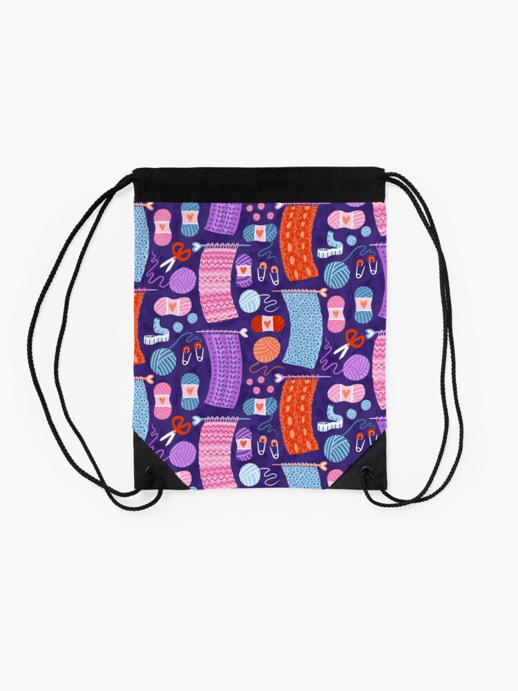 Alternate view of Let's Knit Drawstring Bag