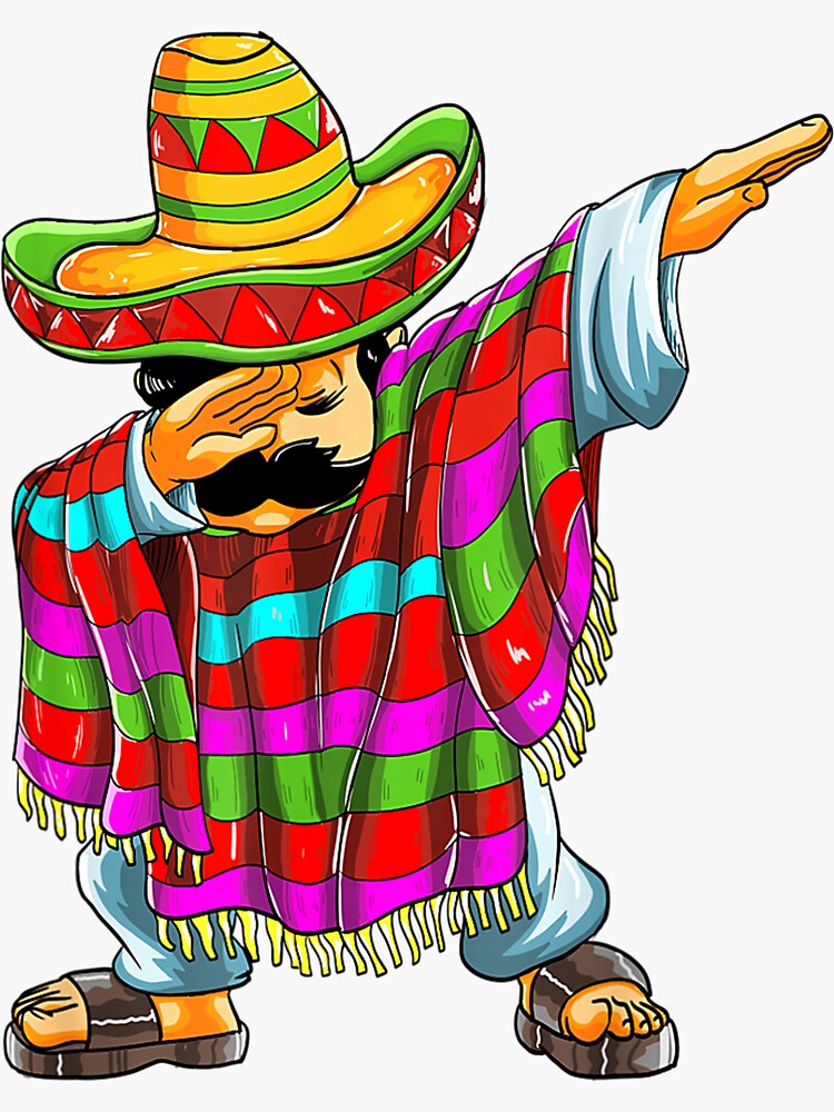  Dabbing Mexican Poncho Cinco de Mayo Boys Men Sombrero Dab Long  Sleeve T-Shirt : Clothing, Shoes & Jewelry