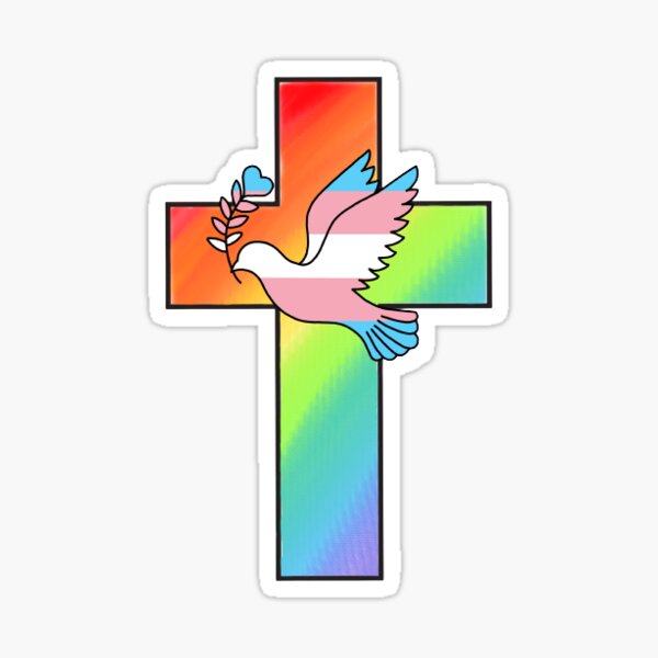 Item preview, Inclusive Christian Cross with Dove of Peace designed and sold by ShivyDoodles.