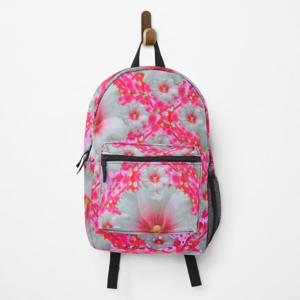 Item preview, WHITE HOLLYHOCKS FLORAL PATTERNS PINK ART designed and sold by sharlesart.