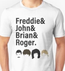 Queen, Freddie & John & Brian & Roger hair Unisex T-Shirt