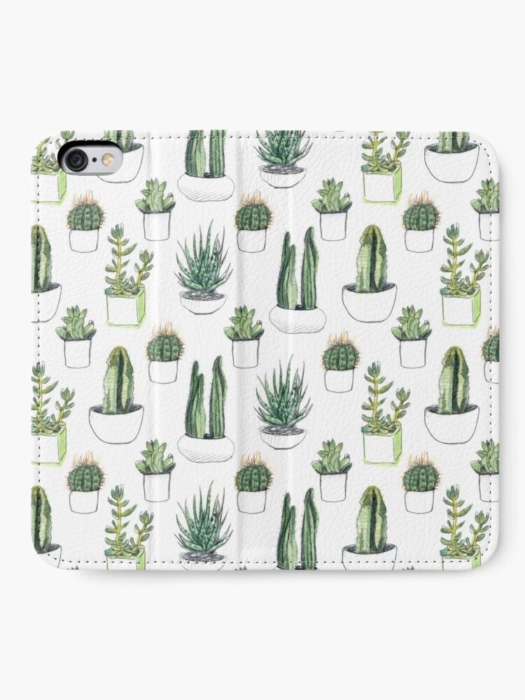 Alternate view of Watercolour cacti & succulents iPhone Wallet