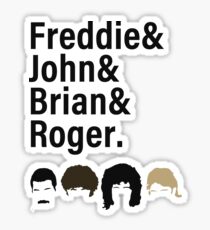 Queen, Freddie & John & Brian & Roger hair Sticker
