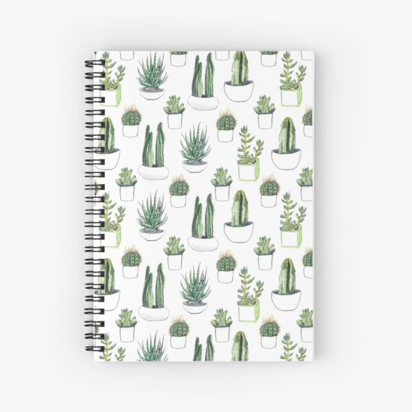 Watercolour cacti & succulents Spiral Notebook
