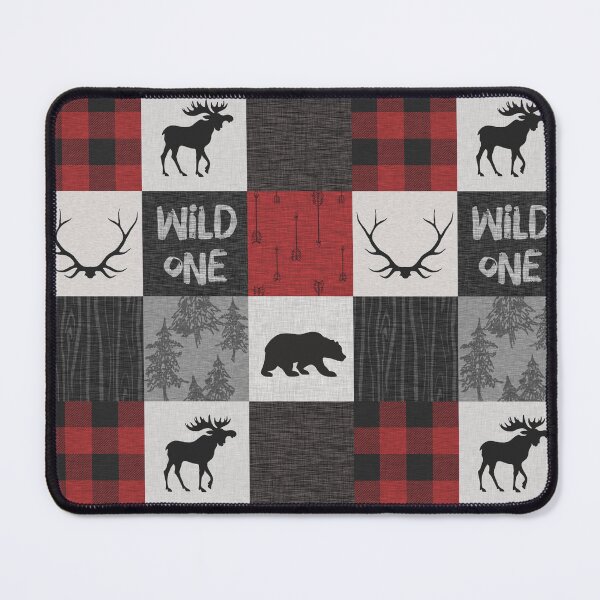 Item preview, Wild One Woodland Patchwork- Red, Black, grey designed and sold by SugarPineDesign.