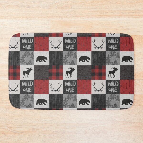 Item preview, Wild One Woodland Patchwork- Red, Black, grey designed and sold by SugarPineDesign.