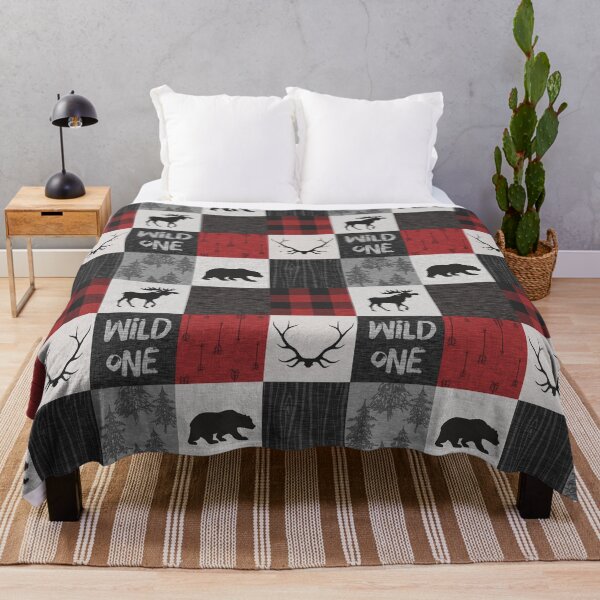 Item preview, Wild One Woodland Patchwork- Red, Black, grey designed and sold by SugarPineDesign.