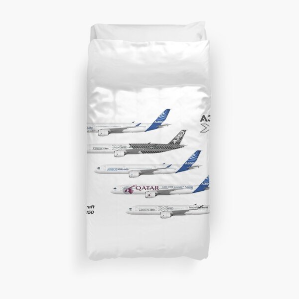 Airbus A350 Test Aircraft Fleet Illustration Duvet Cover